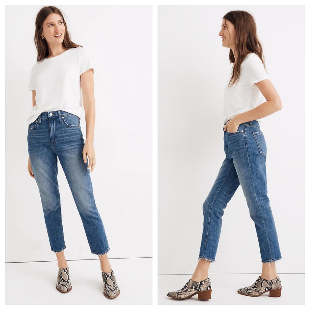 MADEWELL The High-Rise Slim Boyjean in Lavern Wash
